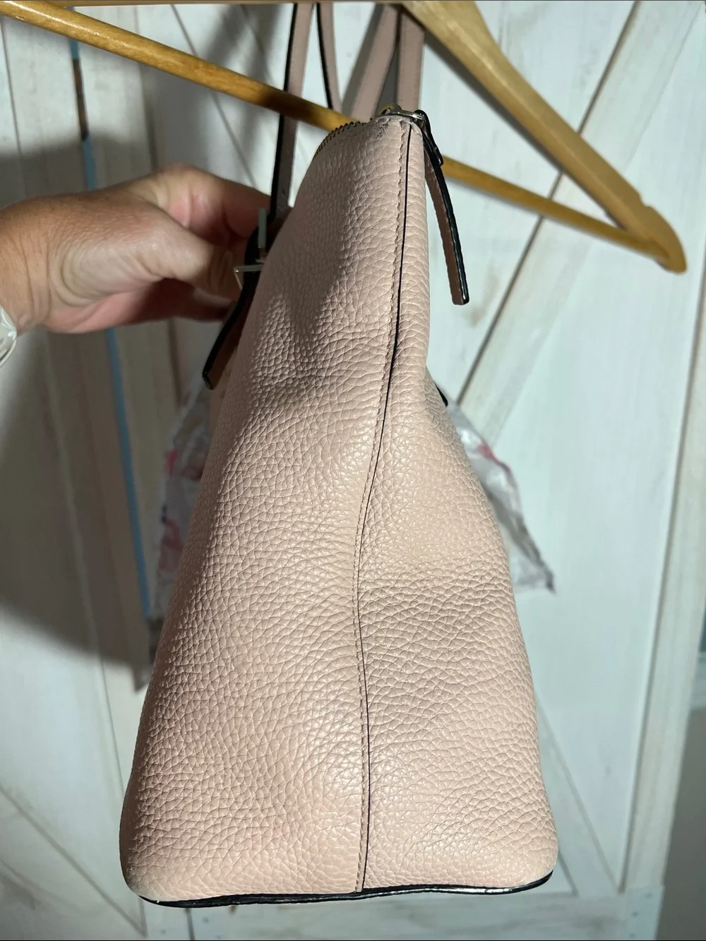 kate spade Pebbled Leather Tote in Blush